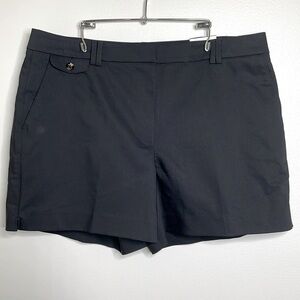 White House Black Market The 5” Short Black Cotton Size 14 NWT